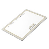Aangepaste grappige inspirerende beige witte goude notitieblok (Schuin)