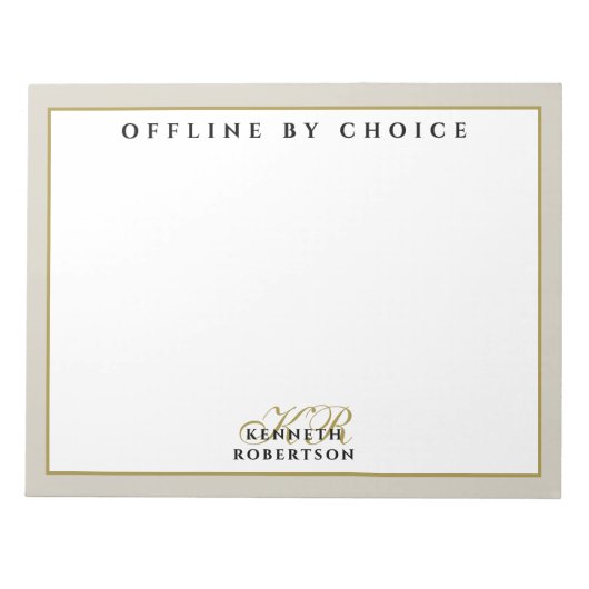 Aangepaste grappige inspirerende beige witte goude notitieblok (Voorkant)
