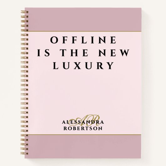 Aangepaste Grappige Inspirerende Pastel Roze Stof Notitieboek (Voorkant)
