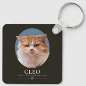 Aangepaste Grappige Kat Foto & Naam Sleutelhanger (Achterkant)