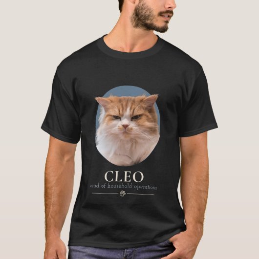 Aangepaste Grappige Kat Foto & Naam T-shirt (Voorkant)