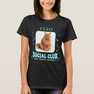 Aangepaste grappige kattenfoto & naam t-shirt