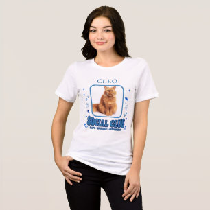 Aangepaste grappige kattenfoto & naam Tri-Blend shirt