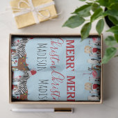 Aangepaste grappige kerstdieren Sinterklaashoedjes Tissuepapier (Geschenk)