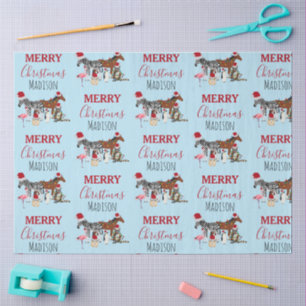 Aangepaste grappige kerstdieren Sinterklaashoedjes Tissuepapier