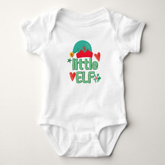 Aangepaste grappige kerstkerstman's kleine Elf Tod Romper (Voorkant)