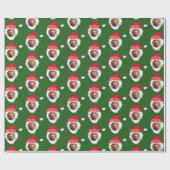 Aangepaste grappige Kerstman gezicht met uw foto Cadeaupapier (Vlak)