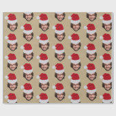 Aangepaste Grappige Kerstman Hoed Gezicht Foto Kra Cadeaupapier (Vlak)