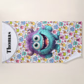 Aangepaste grappige kinder monsters strandlaken (Voorkant)