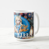 Aangepaste Grappige Kinderloze Kat Dames KAMALA 20 Koffiemok (Voorkant rechts)