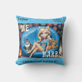 Aangepaste Grappige Kinderloze Kat Dames KAMALA 20 Kussen