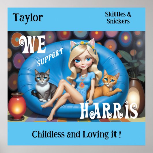 Aangepaste Grappige Kinderloze Kat Dames KAMALA 20 Poster (Voorkant)