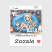 Aangepaste Grappige Kinderloze Kat Dames KAMALA 20 Sticker (Vel)