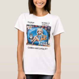Aangepaste Grappige Kinderloze Kat Dames KAMALA 20 T-shirt