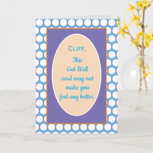 Aangepaste grappige krijgen goed kaart (Gele Bloem)