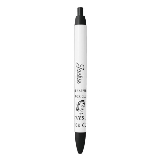 Aangepaste grappige leesboekenclub zwarte inkt pen (Voorkant Verticaal)