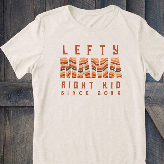 Aangepaste Grappige Lefty Mama Rechts Kind Retro S Tri-Blend Shirt