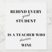 Aangepaste grappige leraar wijn etiket (Enkel label)