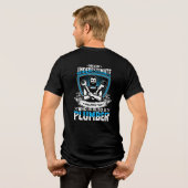 Aangepaste grappige loodgieter grafisch ontwerp ba Tri-Blend shirt (Achterkant volledig)