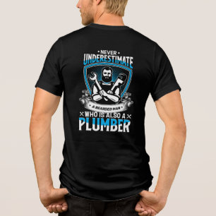 Aangepaste grappige loodgieter grafisch ontwerp ba Tri-Blend shirt