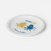 Aangepaste Grappige Marine en Gold Ocean Octopus B Papieren Bordje (Gekanteld)