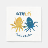 Aangepaste Grappige Marine en Gold Ocean Octopus B Servet (Voorkant)