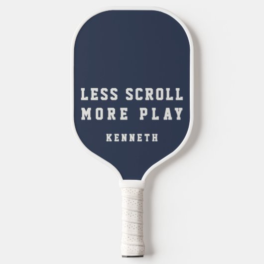 Aangepaste Grappige Marineblauwe Witte Minimalisti Pickleball Paddle (Voorkant)
