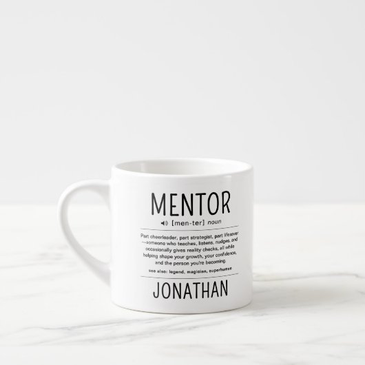 Aangepaste Grappige Mentor Coach Adviseur Waarderi Espresso Kop (Links)