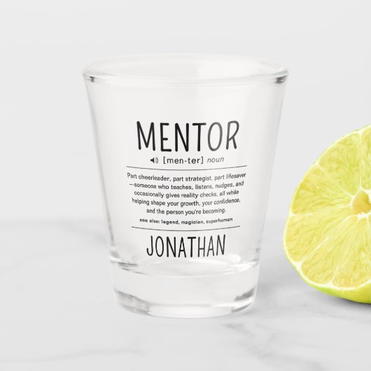 Aangepaste Grappige Mentor Coach Adviseur Waarderi Shot Glas (Voorkant)