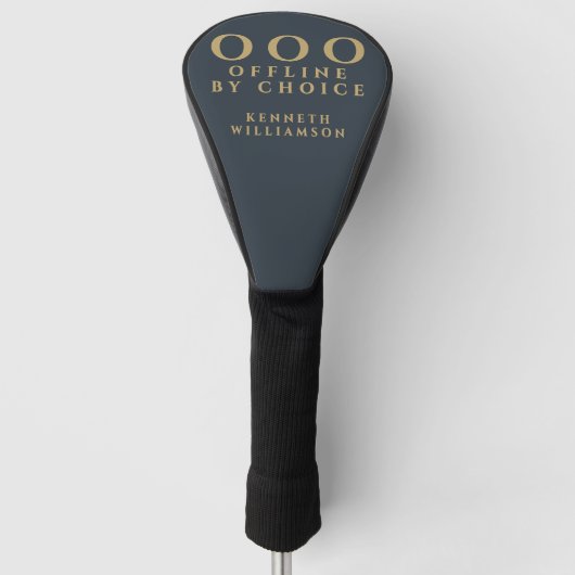 Aangepaste Grappige Minimalistische OOO Navy Blauw Golfheadcover (Voorkant)