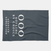 Aangepaste grappige minimalistische OOO Navy Blue  Theedoek (Horizontaal)