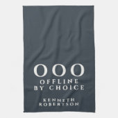 Aangepaste grappige minimalistische OOO Navy Blue  Theedoek (Verticaal)