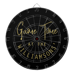 Aangepaste Grappige Minimalistische Zwarte Gouden Dartbord