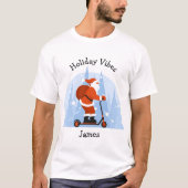 Aangepaste Grappige Moderne Kerstman Kerstvakantie T-shirt (Voorkant)