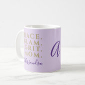 Aangepaste Grappige Moeder Pastel Paars Goud Inspi Koffiemok (Voorkant links)