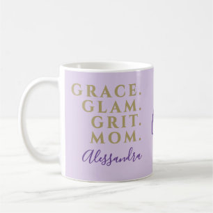 Aangepaste Grappige Moeder Pastel Paars Goud Inspi Koffiemok