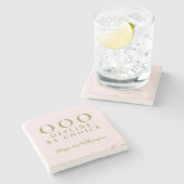 Aangepaste Grappige OOO Pastel Roze Goud Minimalis Stenen Onderzetter (Zijkant)