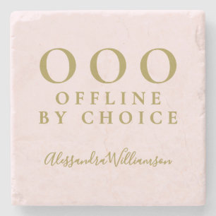 Aangepaste Grappige OOO Pastel Roze Goud Minimalis Stenen Onderzetter