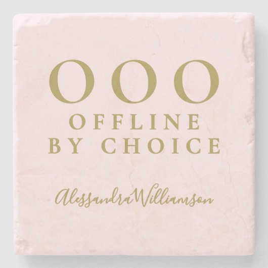 Aangepaste Grappige OOO Pastel Roze Goud Minimalis Stenen Onderzetter (Voorkant)