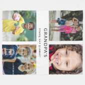 Aangepaste Grappige Opa Foto Collage Power Nap Fleece Deken (Voorkant (Horizontaal))