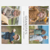 Aangepaste Grappige Opa Nap Fotocollage Fleece Deken (Voorkant (Horizontaal))