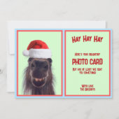 Aangepaste Grappige Paard Grappen Verplichte Foto  Feestdagenkaart (Voorkant)