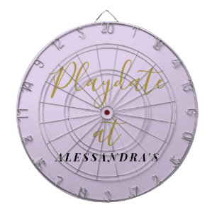 Aangepaste Grappige Pastel Paars Goud Zwart Minima Dartbord