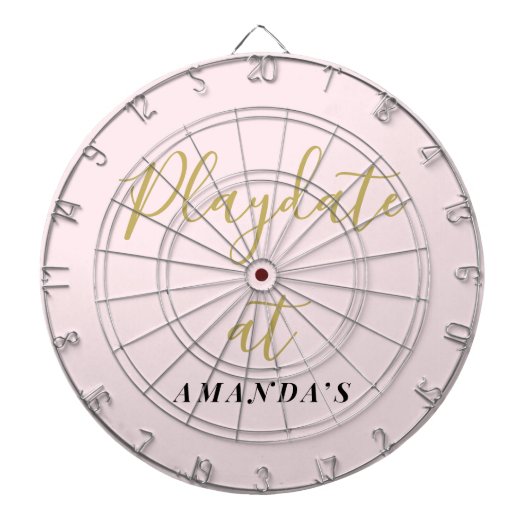 Aangepaste Grappige Pastel Roze Goud Minimalistisc Dartbord (Voorkant)