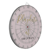 Aangepaste Grappige Pastel Roze Goud Minimalistisc Dartbord (Voorkant Links)