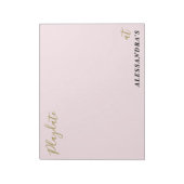 Aangepaste Grappige Pastel Roze Speelafspraak Scor Notitieblok (Linkerzijde)