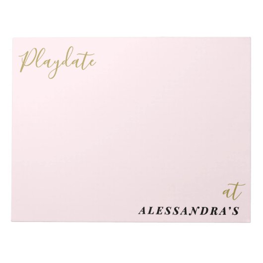 Aangepaste Grappige Pastel Roze Speelafspraak Scor Notitieblok (Voorkant)