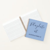 Aangepaste grappige pastelblauwe playdate score tr notitieboek (Binnen)