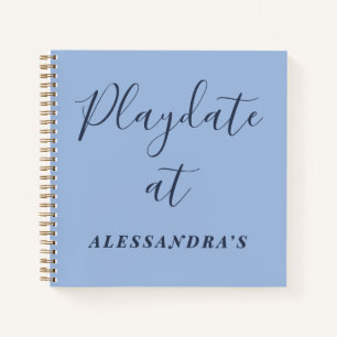 Aangepaste grappige pastelblauwe playdate score tr notitieboek