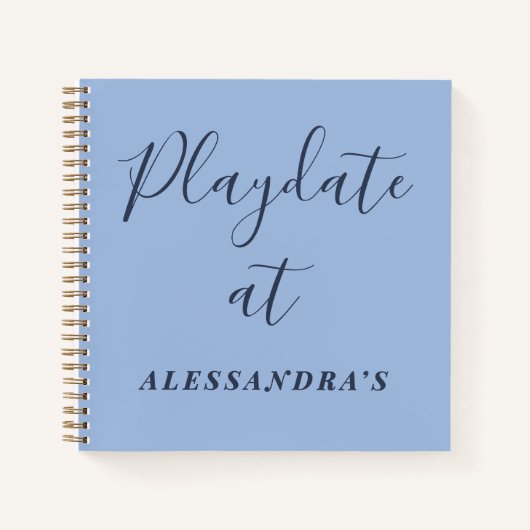 Aangepaste grappige pastelblauwe playdate score tr notitieboek (Voorkant)